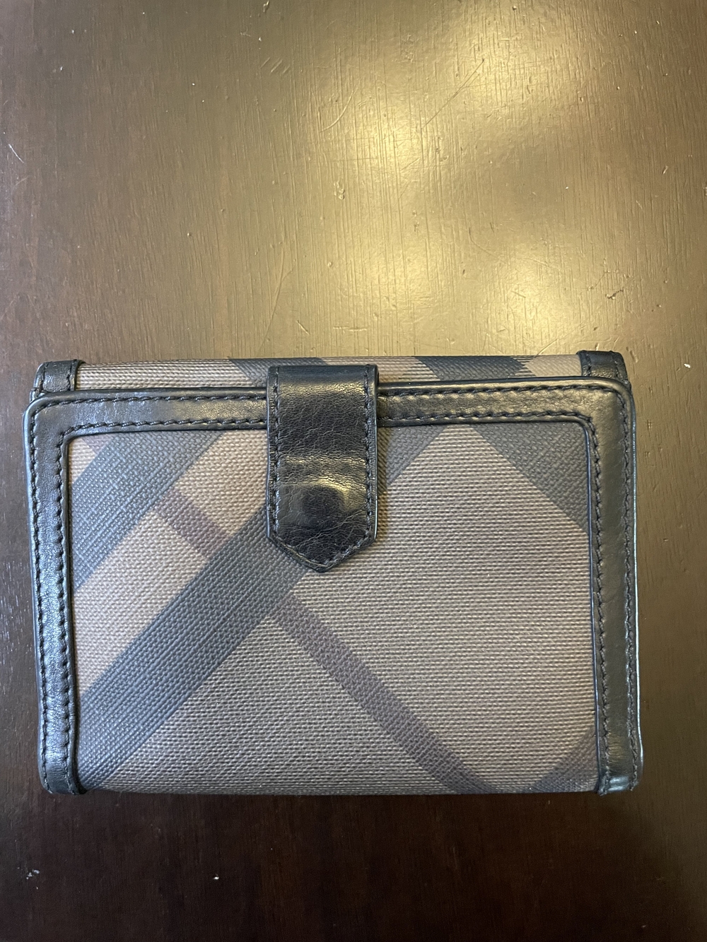 Burberry House Check Bifold Wallet Black Leather